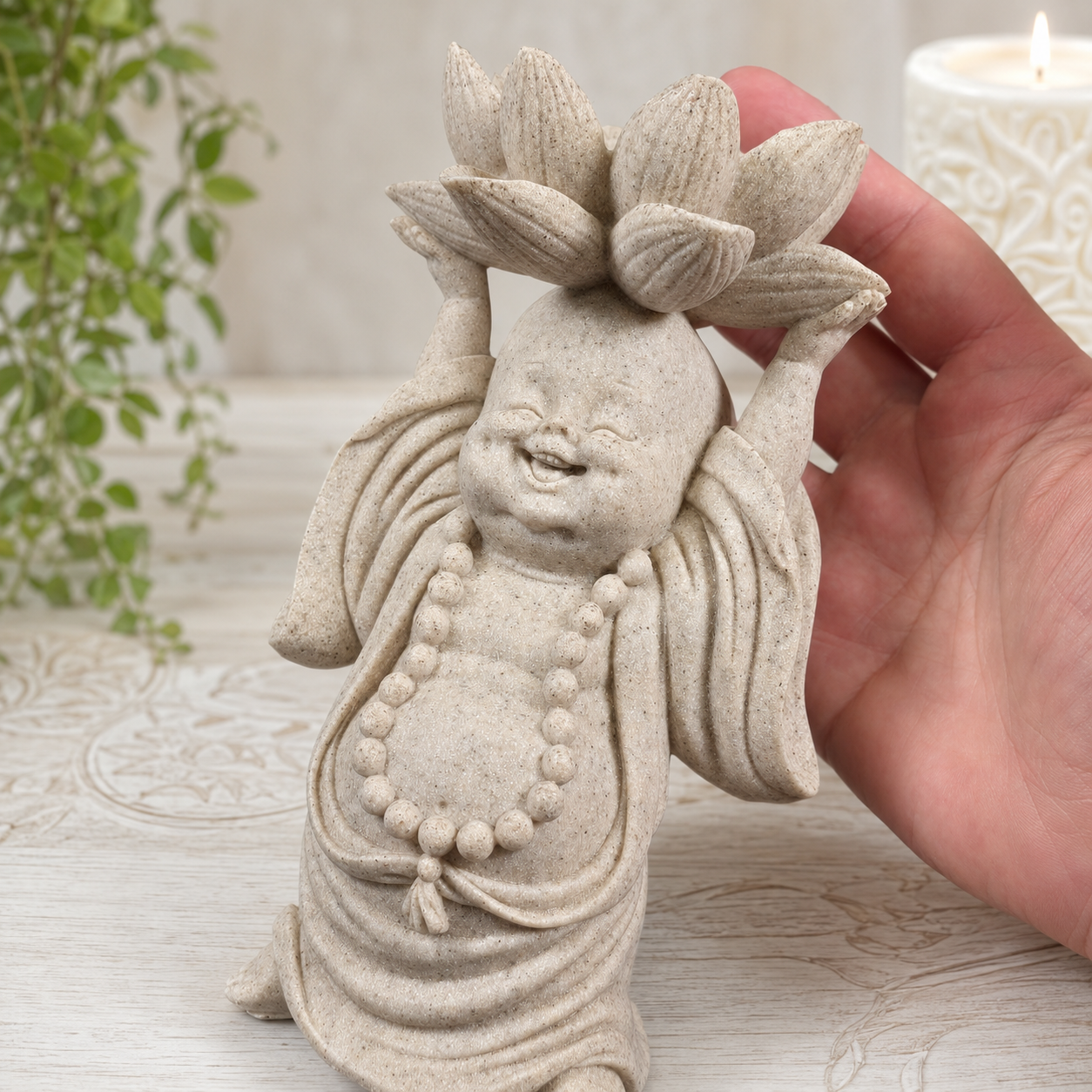 Buddha with Lotus Incense Holder