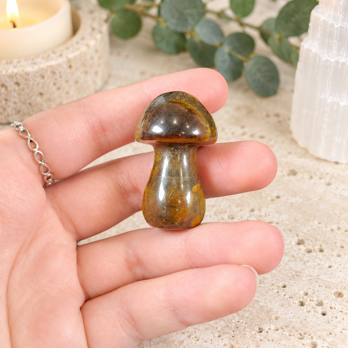 Tiger Eye 4cm Gemstone Mushroom