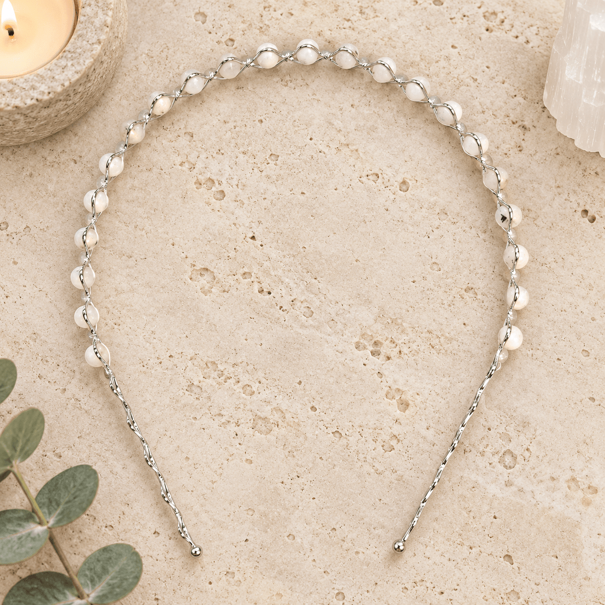Rainbow Moonstone Gemstone Headband