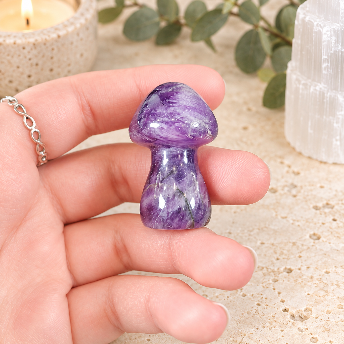 Amethyst 4cm Gemstone Mushroom