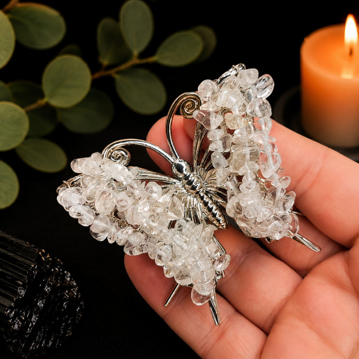 Gemstone Butterfly - Clear Quartz