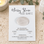 Rose Quartz Oval Shape Worry Stone (Thumb Stone)
