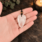 Clear Quartz 60cm Adjustable Heart Necklace