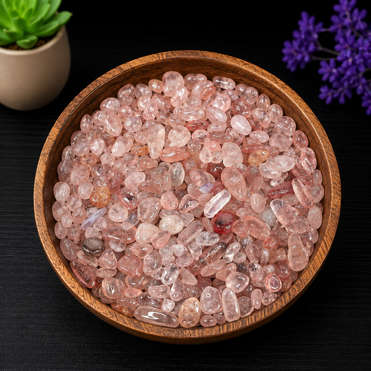 Gemstone Chips 100g - Strawberry Quartz