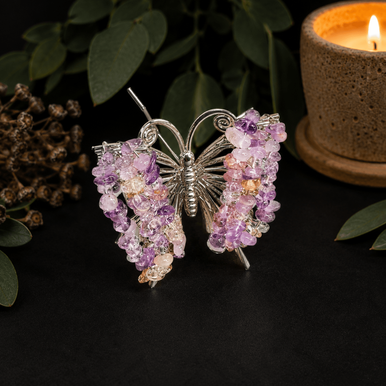 Ametrine Gemstone Butterfly