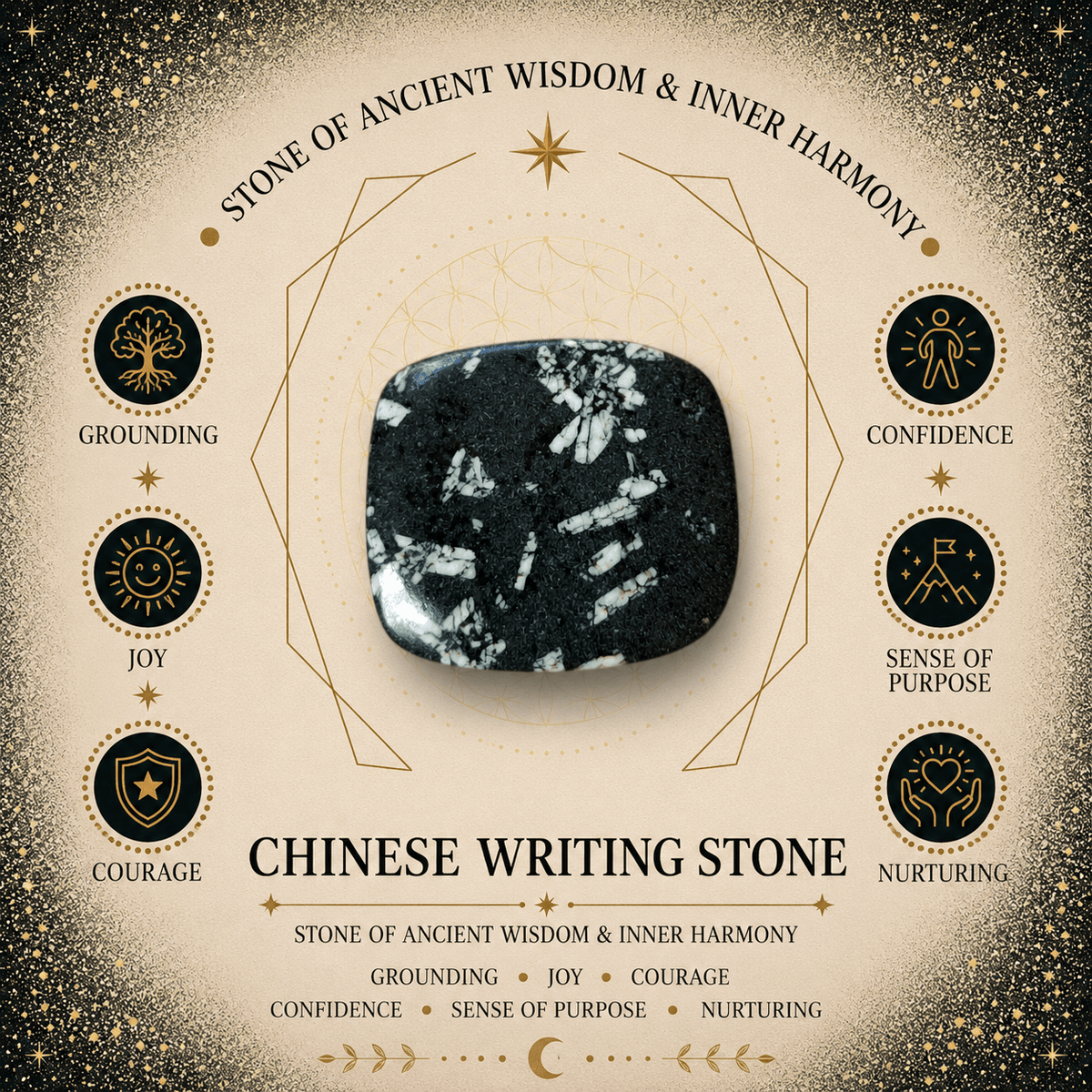 117g Chinese Writing Stone Tower