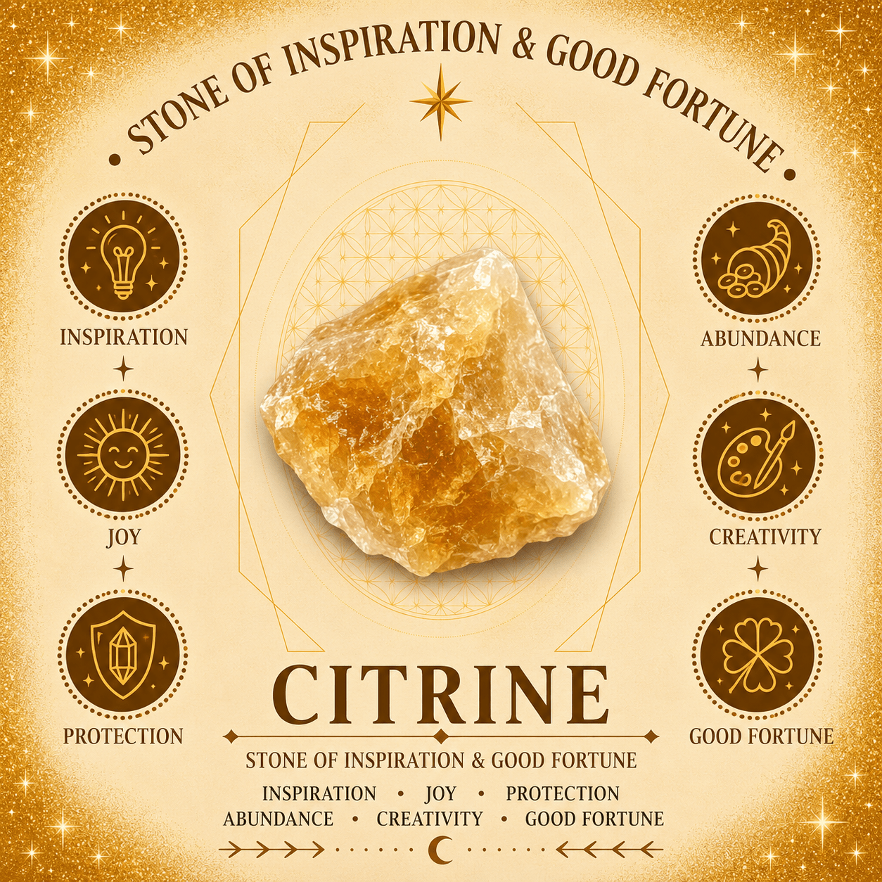 Large Citrine Heart LED USB Lamp