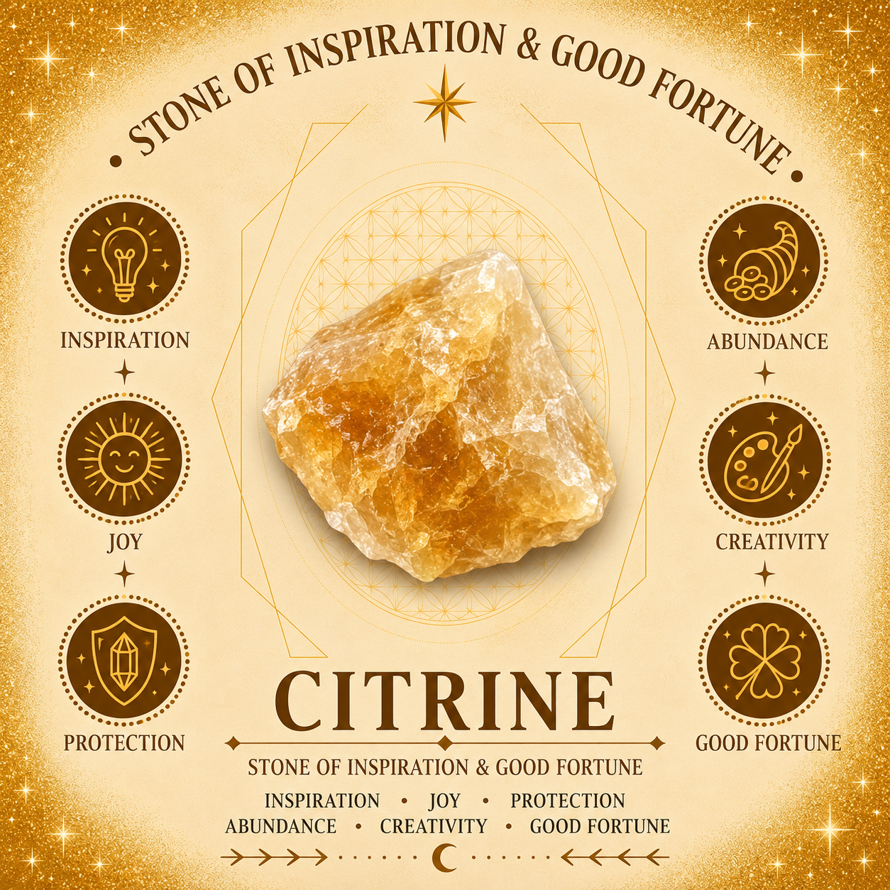 150ml Prosperity - Citrine Gemstone Chips & Orange Harmonia Essential Oil Spray