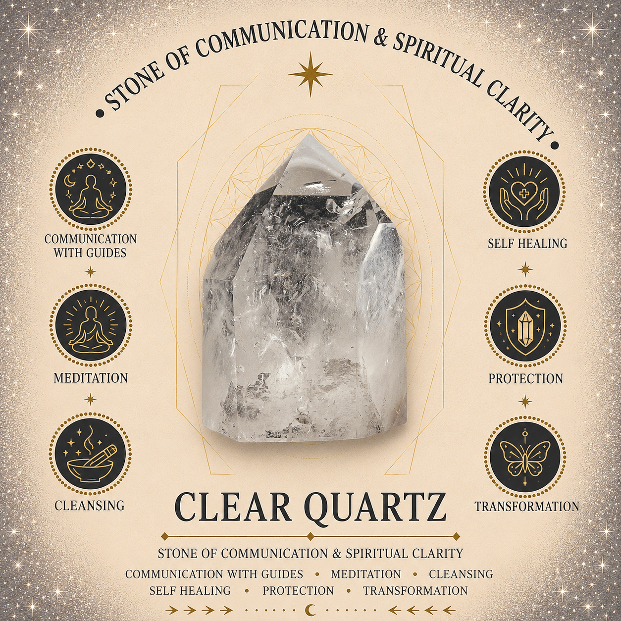Clear Quartz Moon Touch Lamp