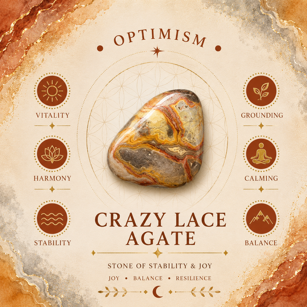 4cm Gemstone Mushroom - Crazy Lace Agate