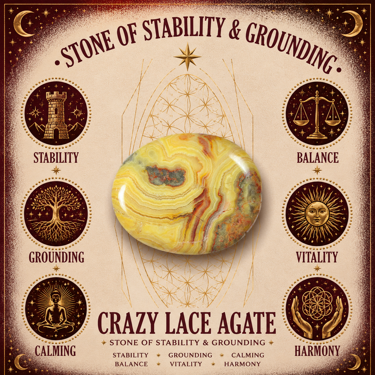Crazy Lace Agate 2cm Gemstone Heart