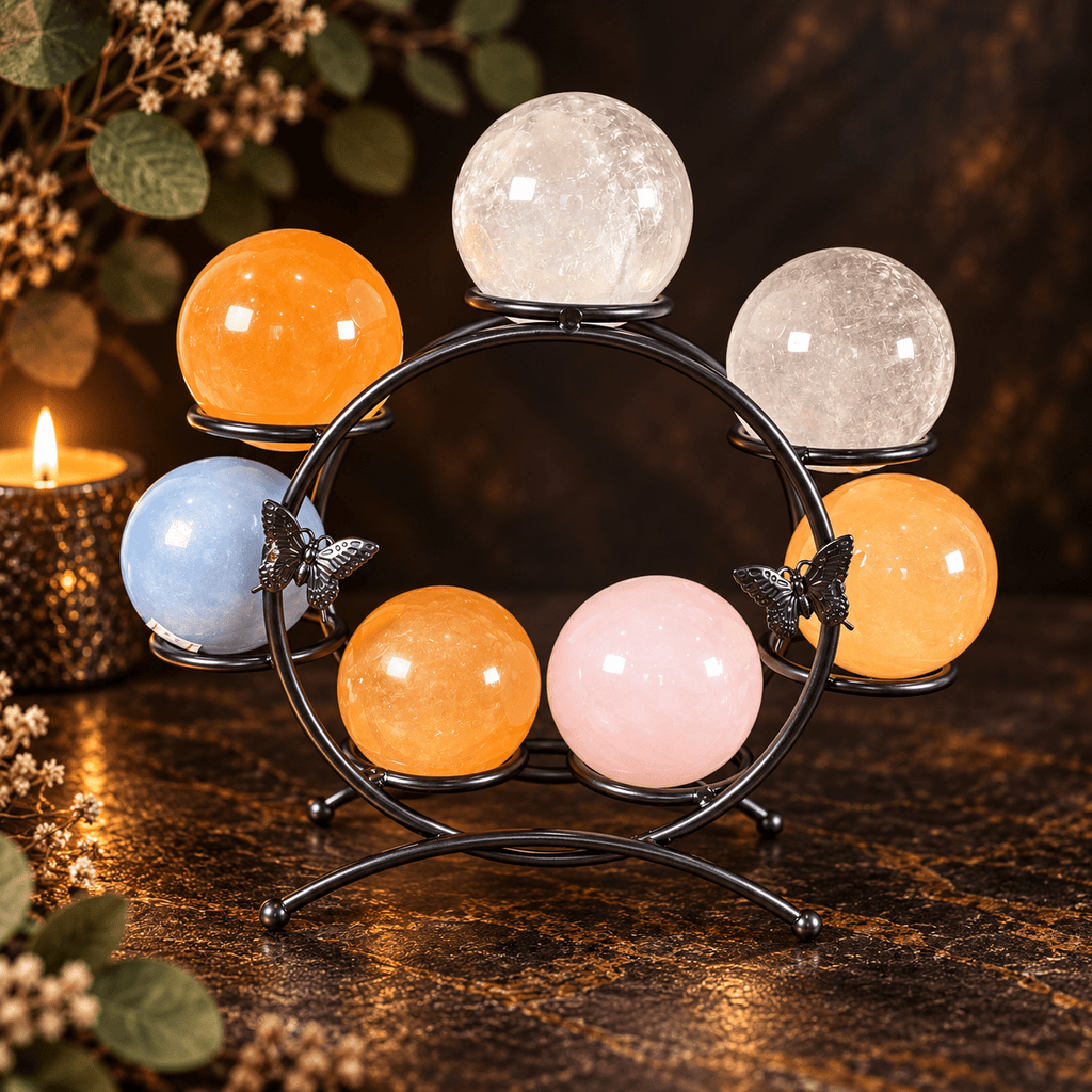 Black Metal Butterfly Sphere Stand