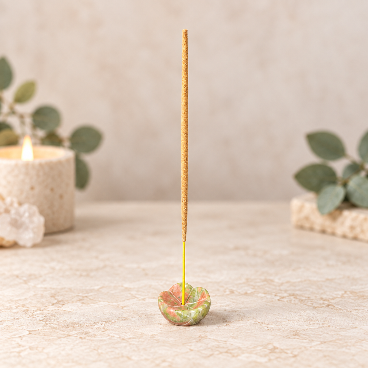 Unakite Lotus Incense Holder