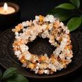 Golden Healer & Fire Quartz Gemstone Chip Bracelet
