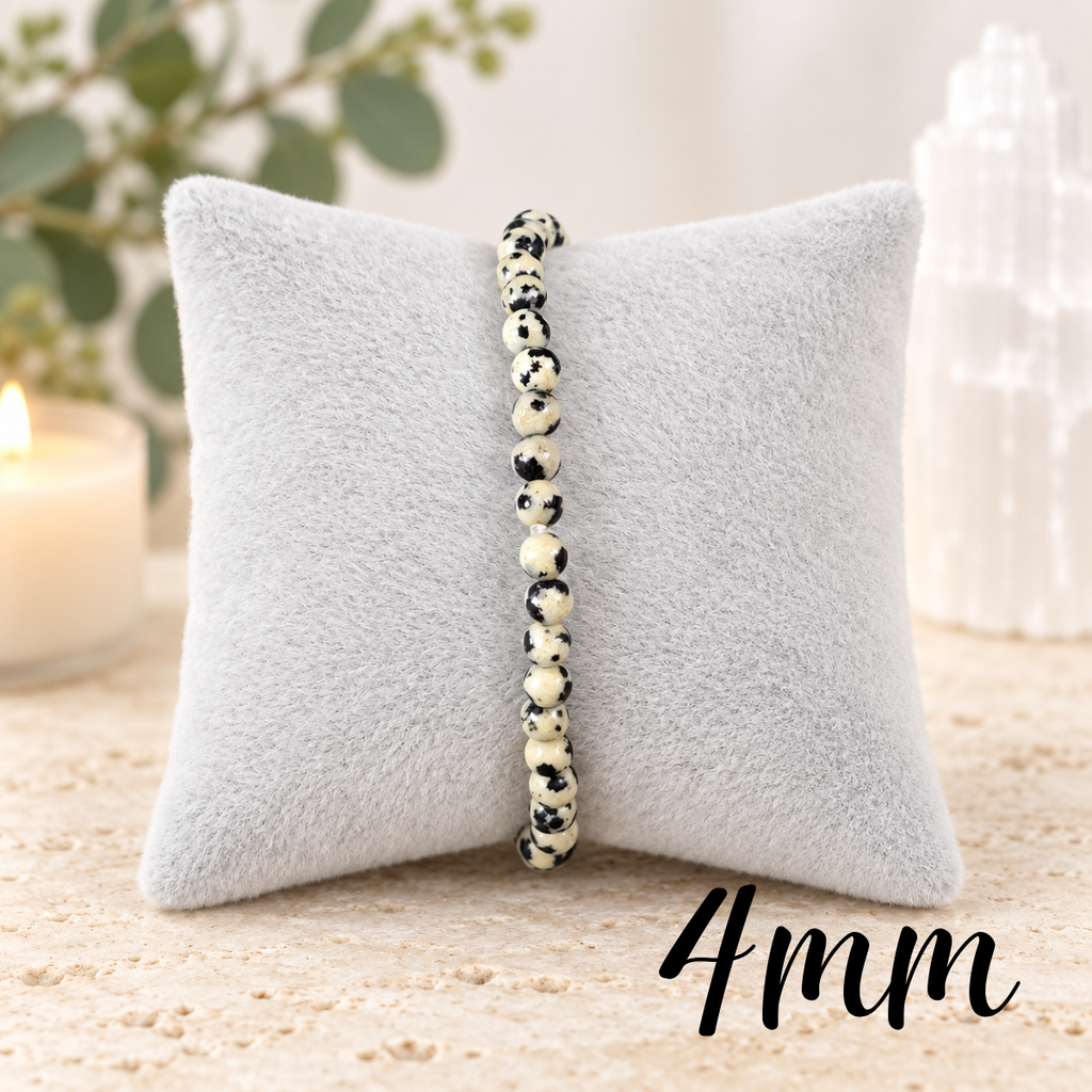 4mm Dalmatian Jasper Gemstone Bracelet