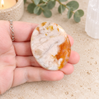 Flower Agate Oval Shape Worry Stone (Thumb Stone)
