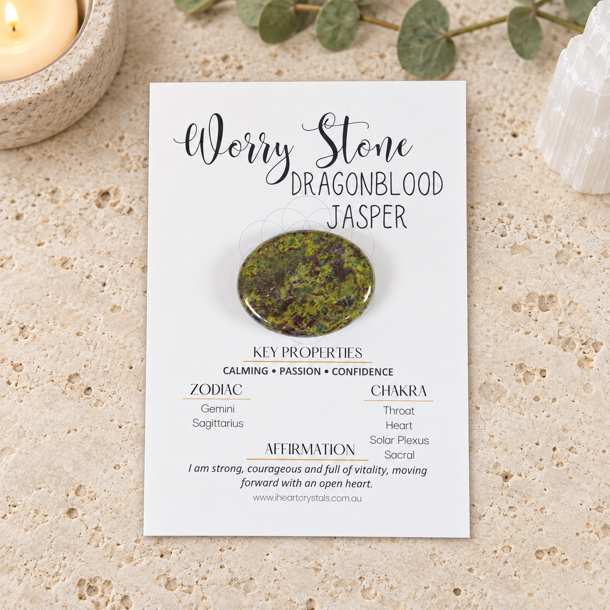 Dragonblood Jasper Oval Shape Worry Stone (Thumb Stone)