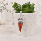 Red Jasper Lotus Om Pendulum
