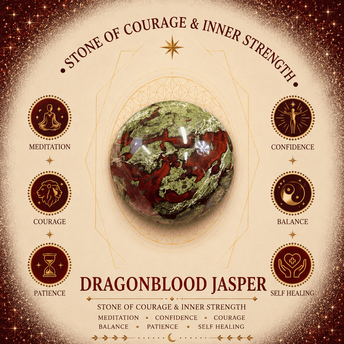 Dragonblood Jasper 3cm Gemstone Egg