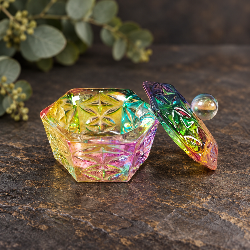 Mini Hexagon Shaped Rainbow Glass Box