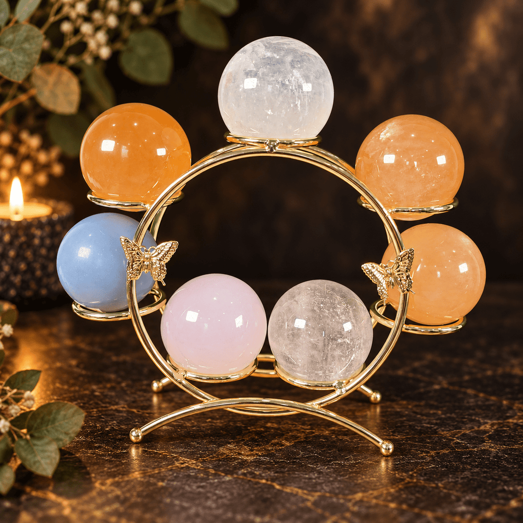 Gold Metal Butterfly Sphere Stand