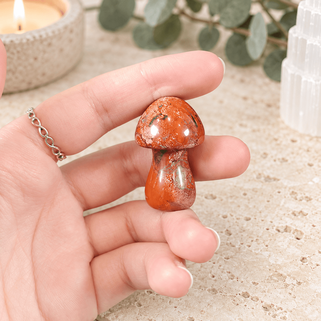 Red Jasper 4cm Gemstone Mushroom