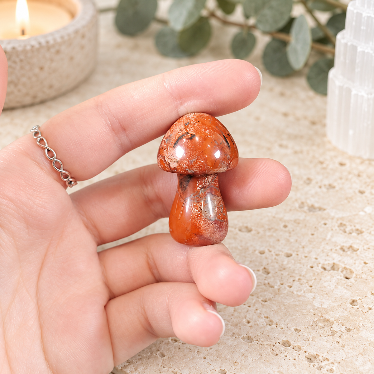 Red Jasper 4cm Gemstone Mushroom