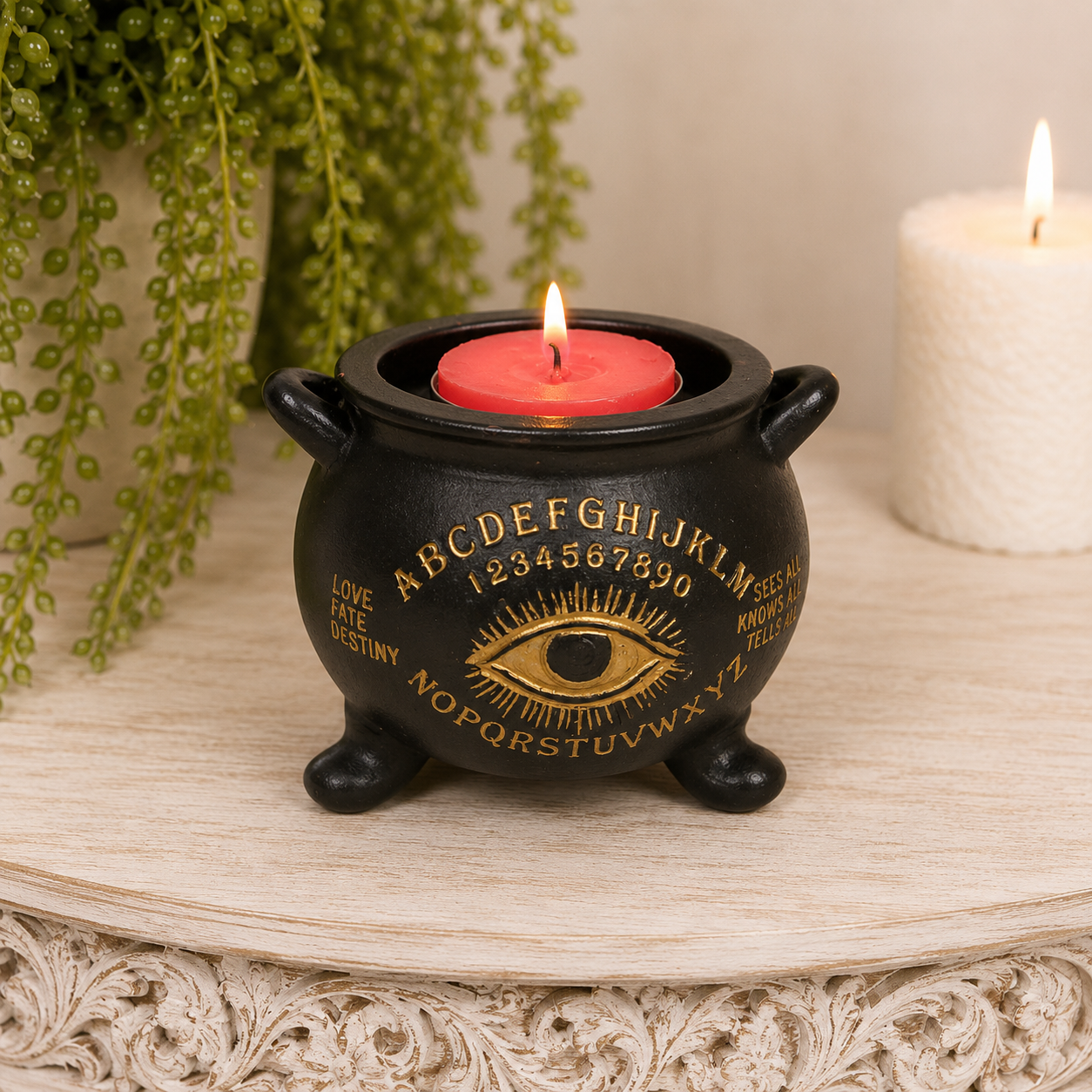 Black Cauldron Tealight Holder