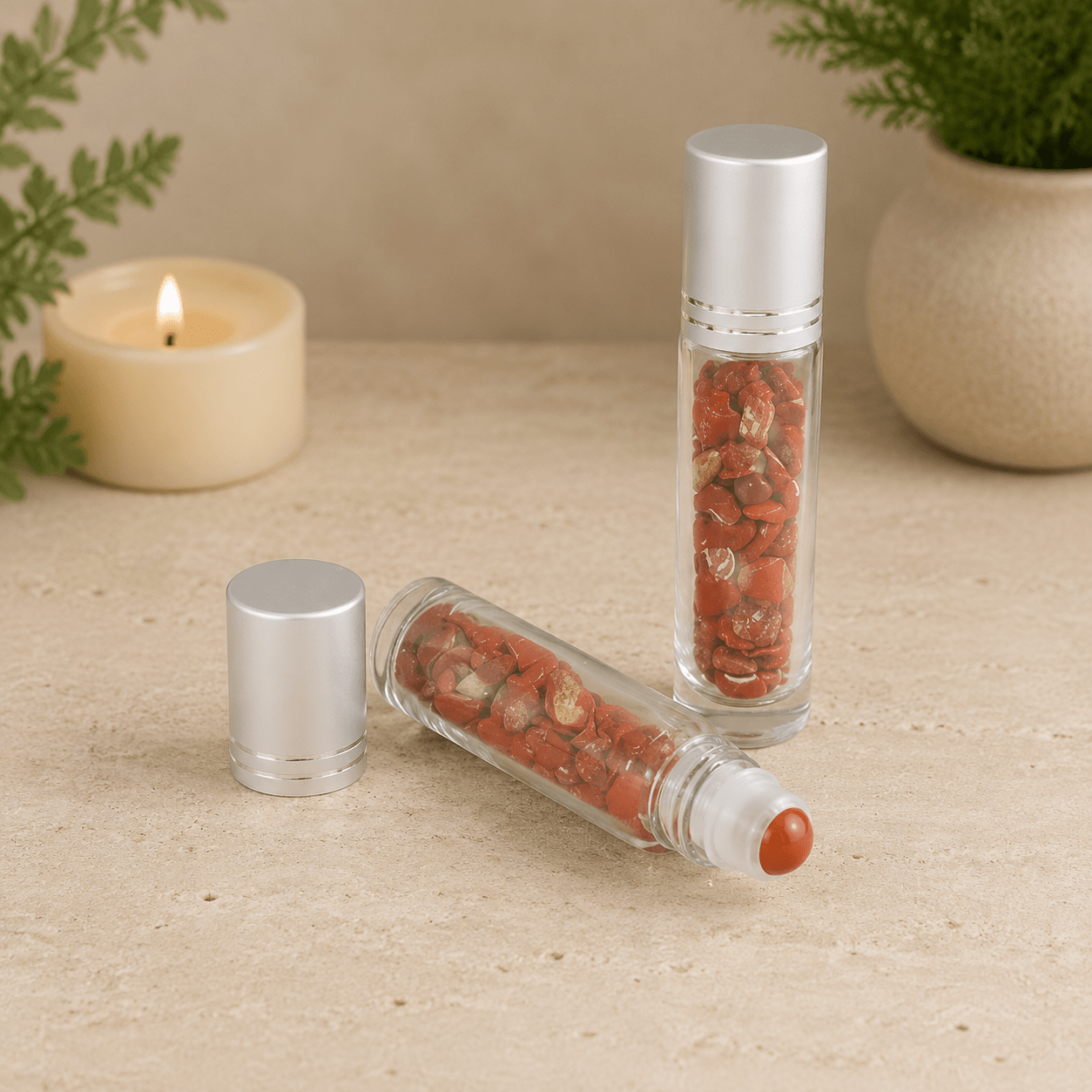 Red Jasper Roller-Oil Bottle