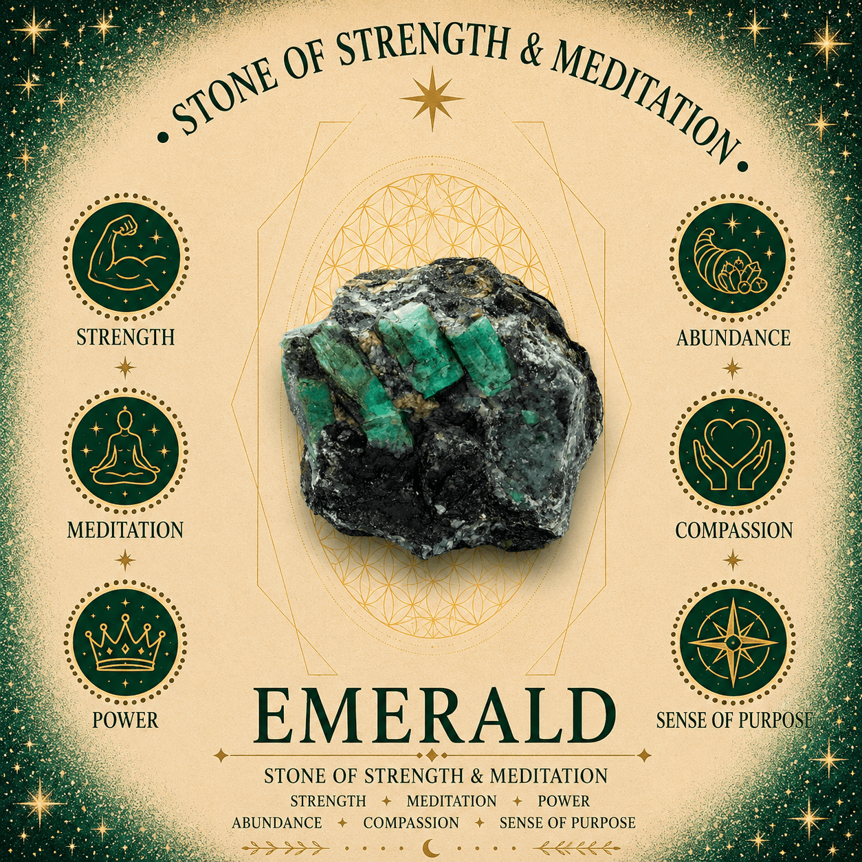 50g Emerald Polished Gemstone Chips