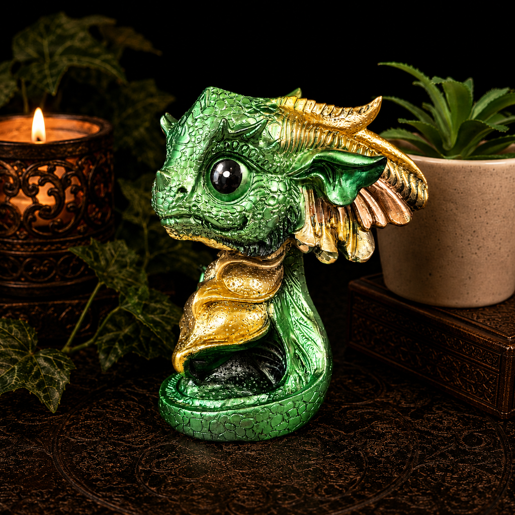 Green Baby Dragon Sphere Stand