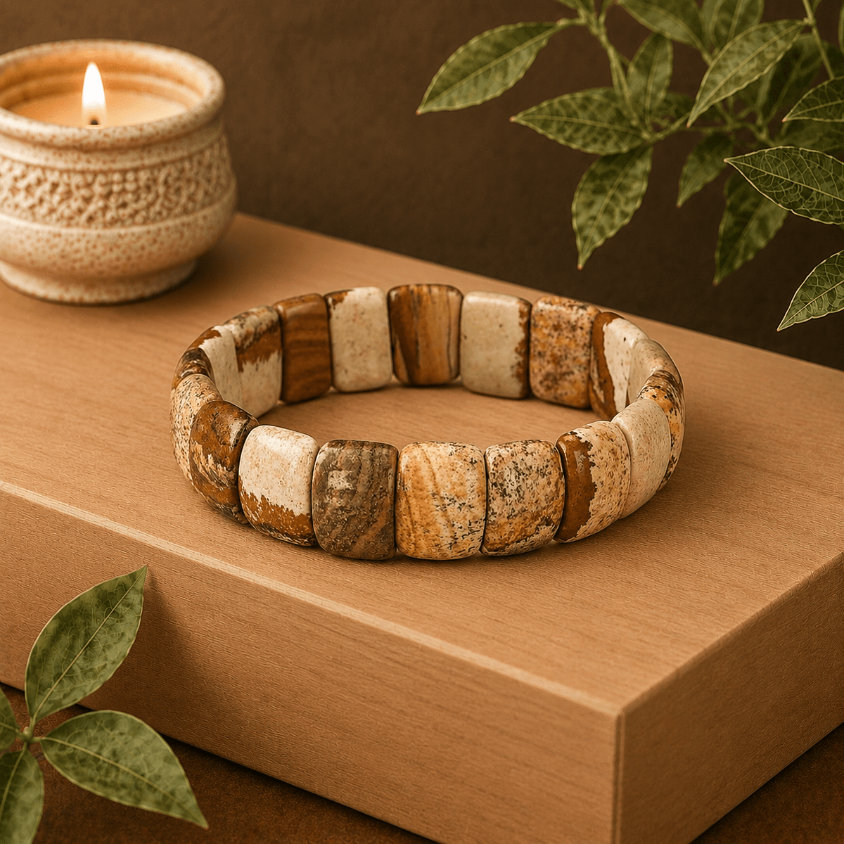 Picture Jasper Gemstone Bracelet