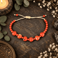 Adjustable Red Jasper Hearts Bracelet