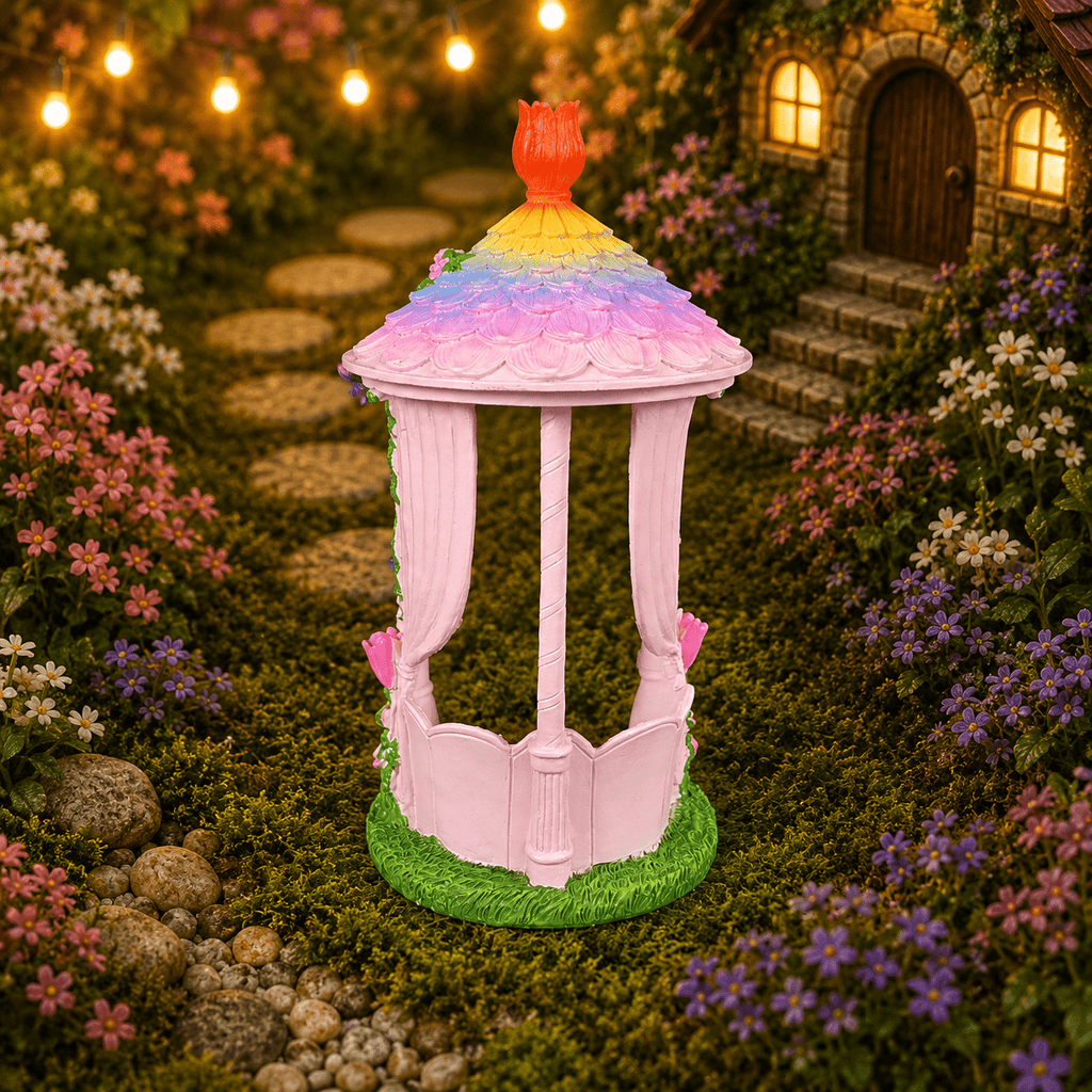 26cm Rainbow Top Fairy Garden Gazebo