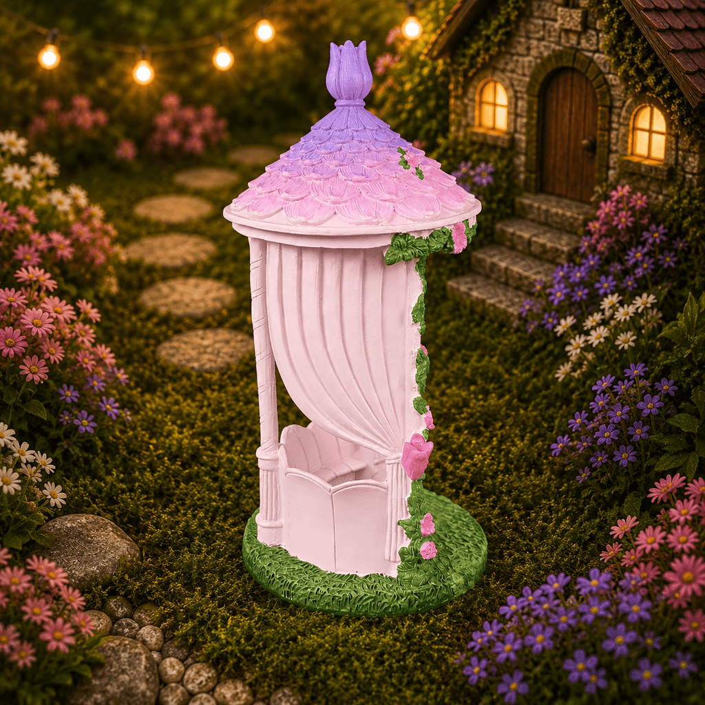 26cm Purple Top Fairy Garden Gazebo