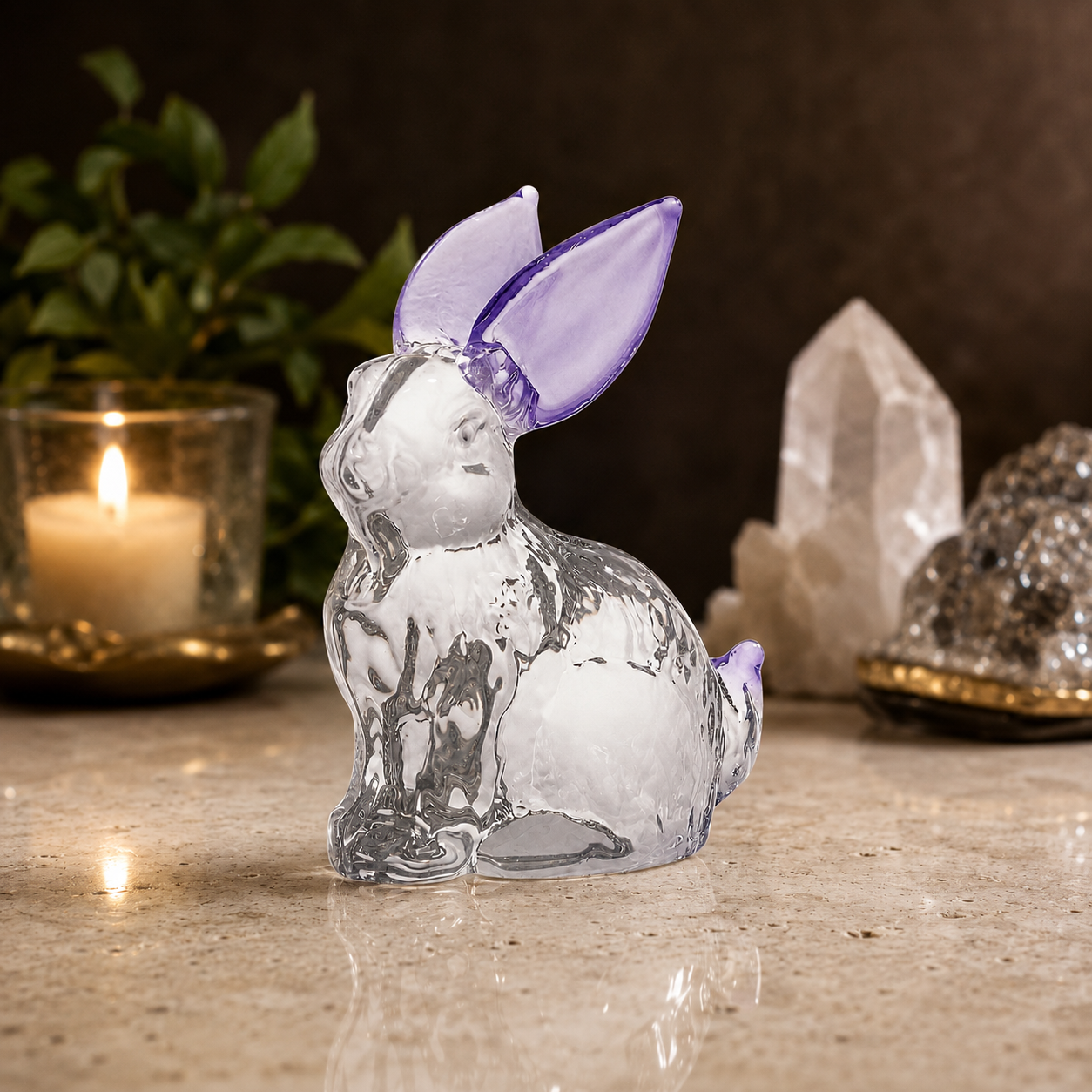 7cm Purple Glass Rabbit