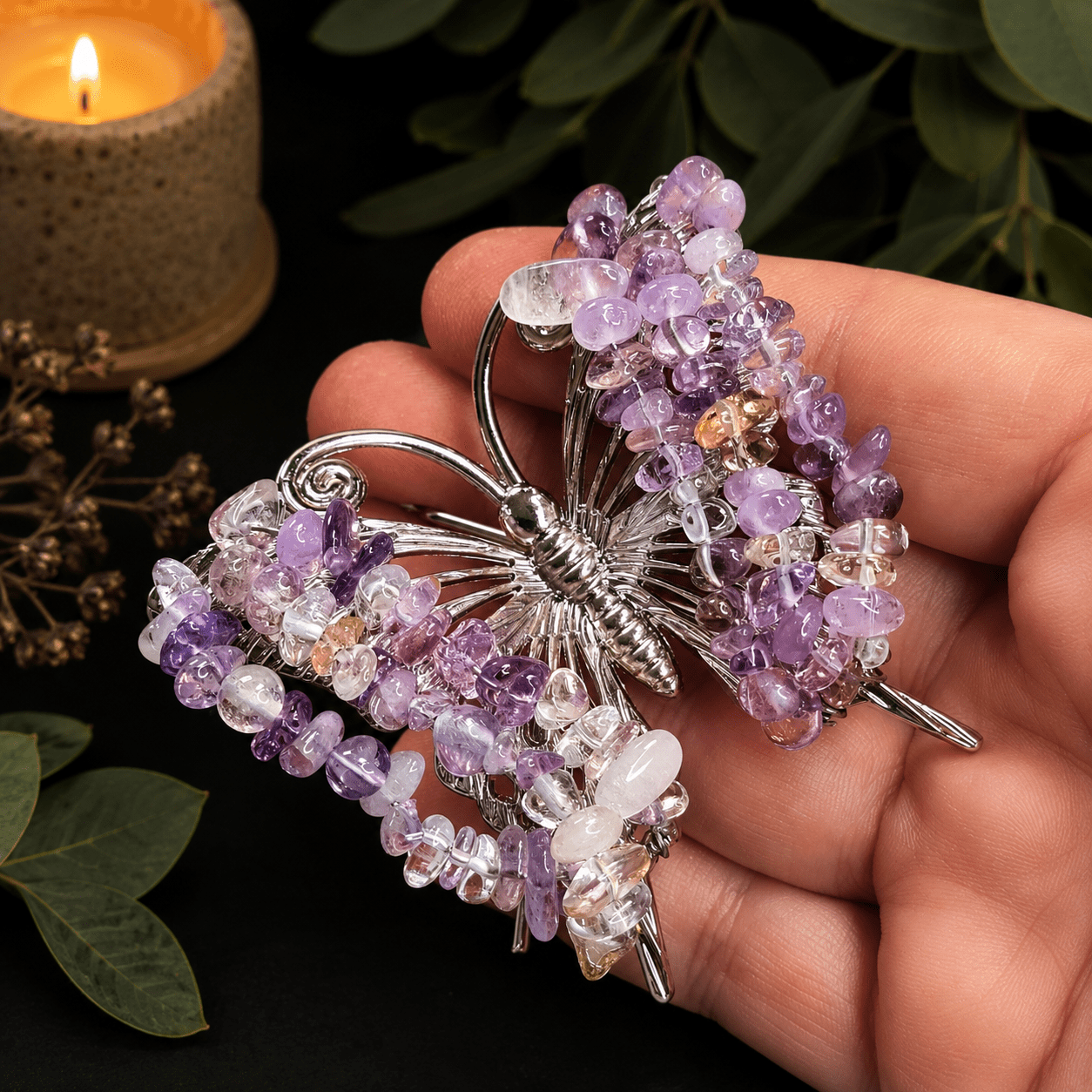 Ametrine Gemstone Butterfly