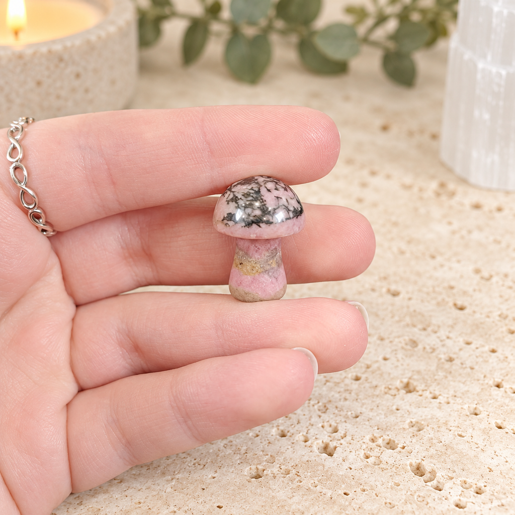 Rhodonite 2cm Gemstone Mushroom