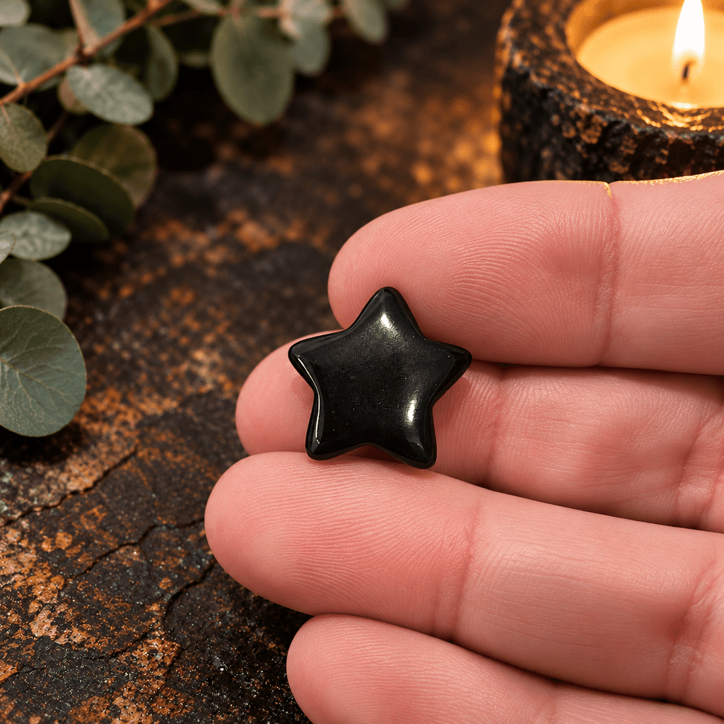 Black Obsidian 2cm Gemstone Star