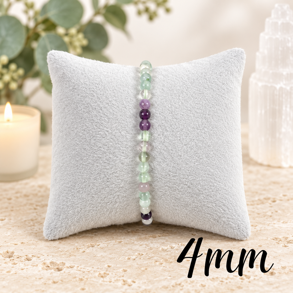 4mm Fluorite Gemstone Bracelet