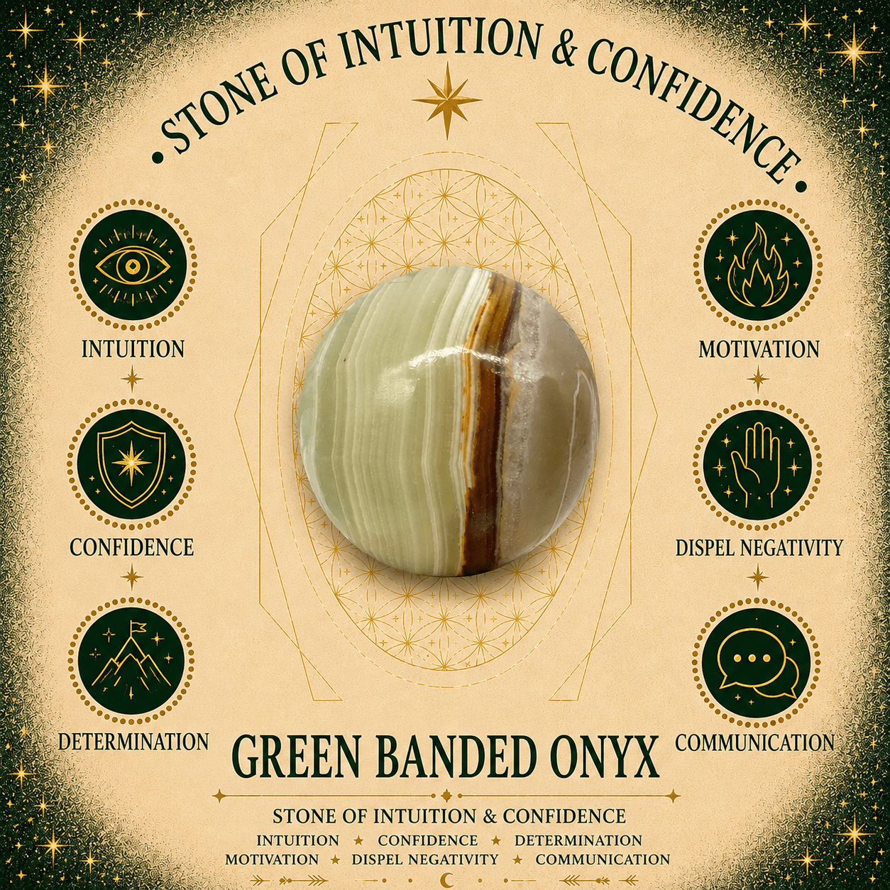 Green Banded Onyx Egg Stand
