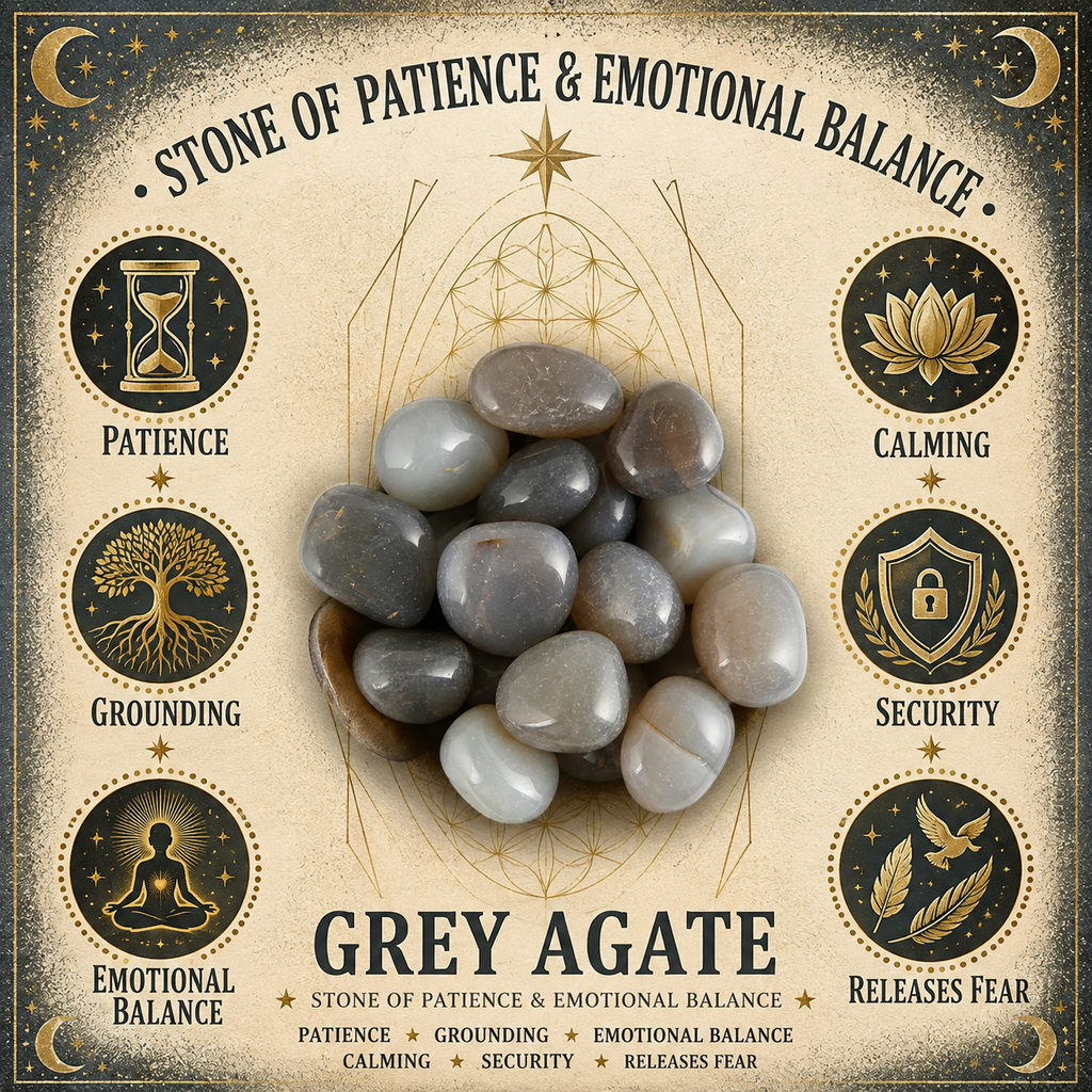Grey Agate 2cm Gemstone Heart