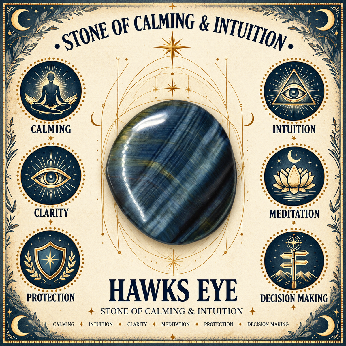 10mm Hawks Eye Gemstone Bracelet