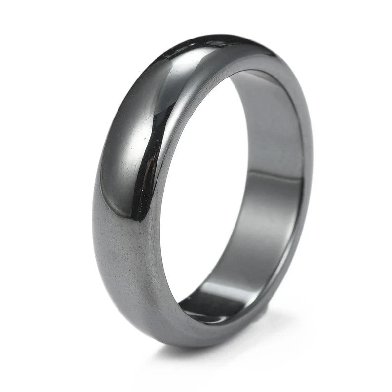 Hematite Ring - Wide Curved
