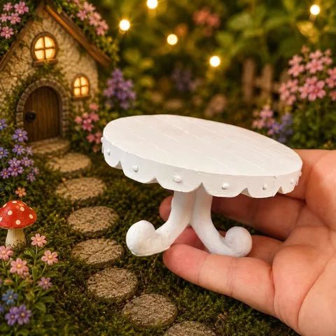 10cm White Fairy Garden Table