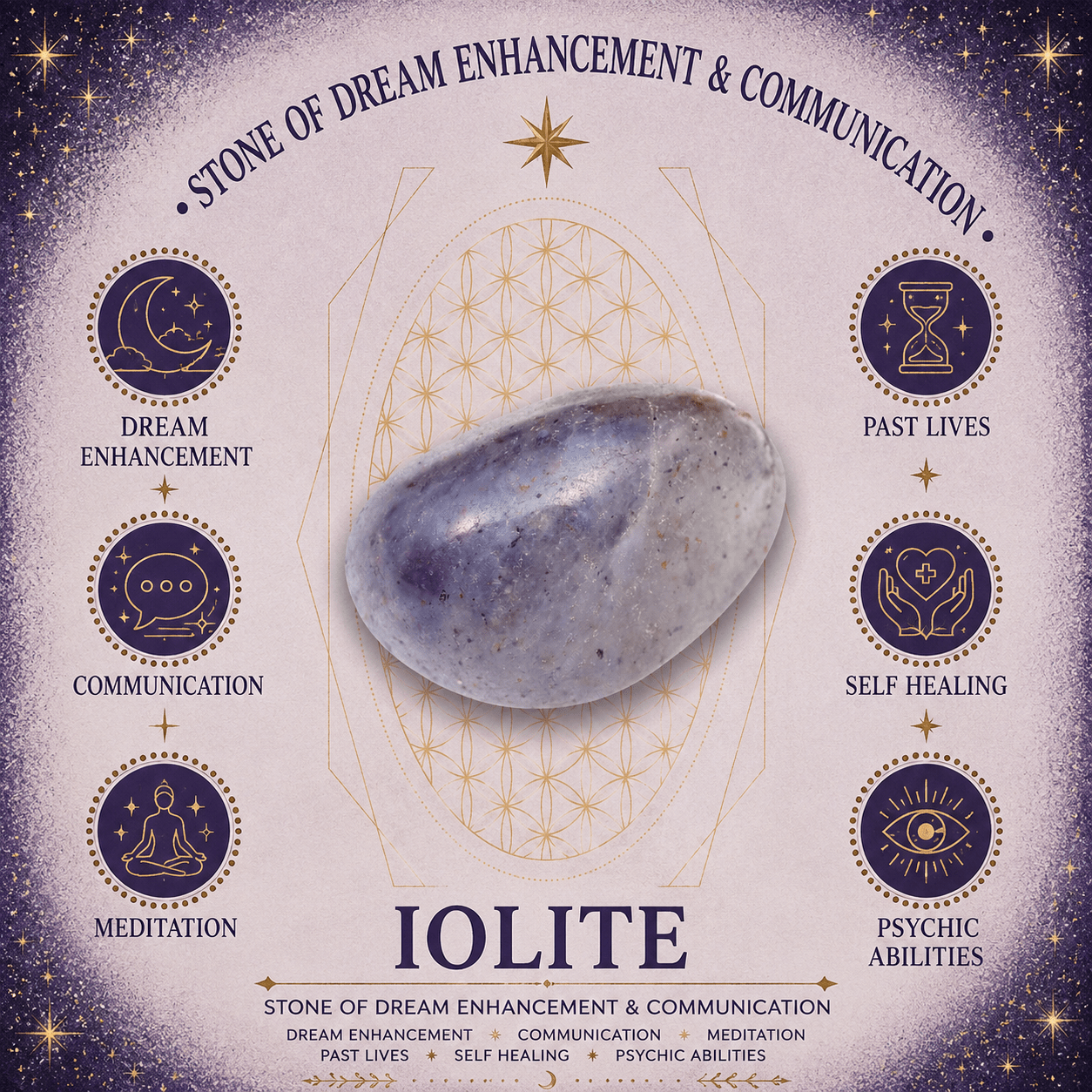 12mm Iolite Gemstone Bracelet
