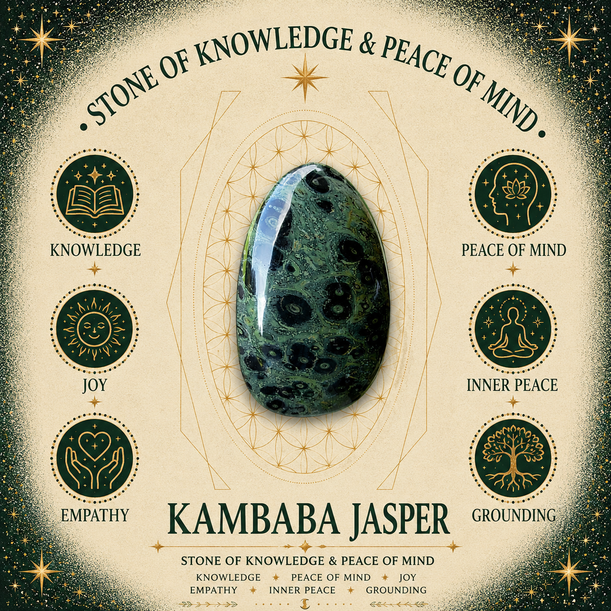 Kambaba Jasper 2cm Gemstone Heart