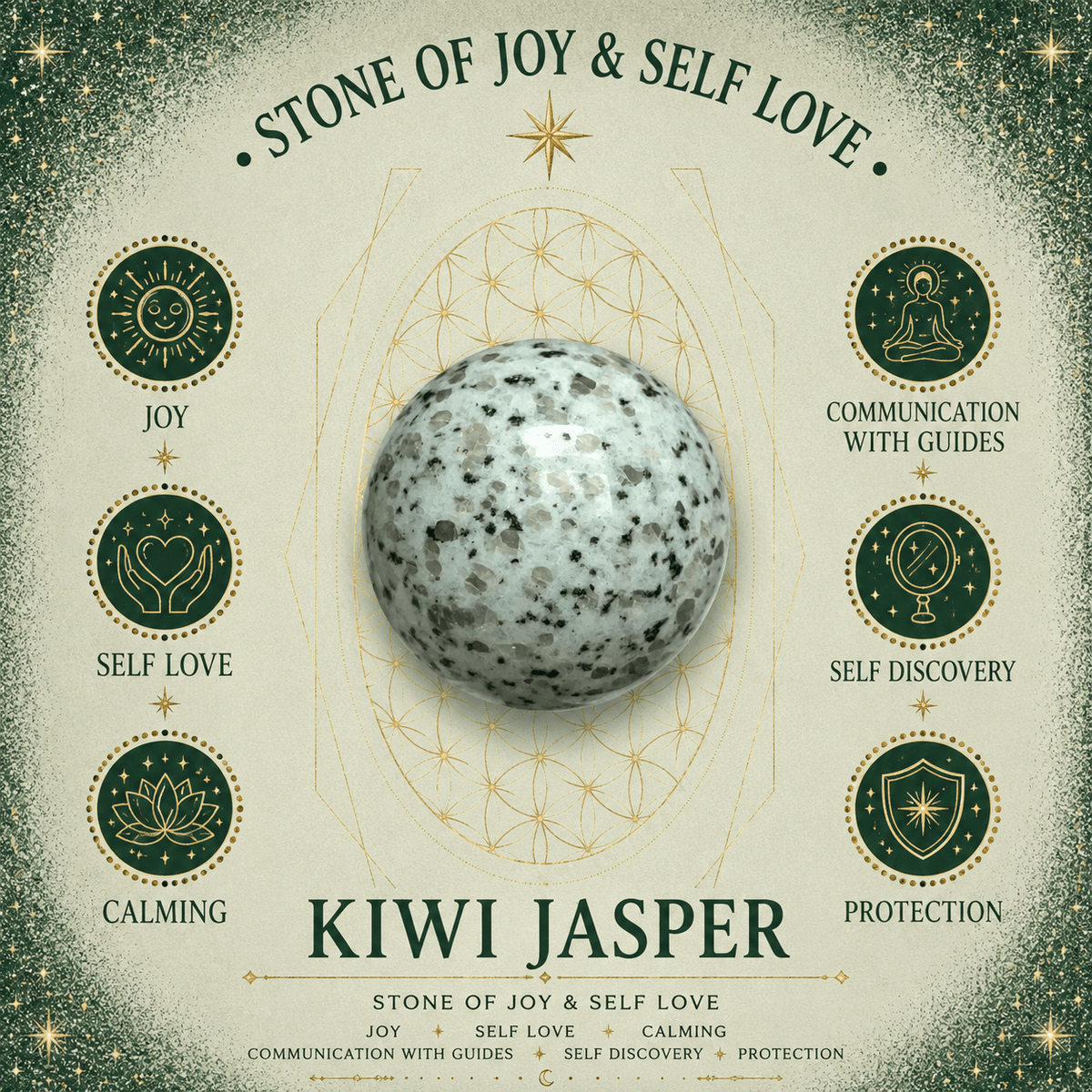 Kiwi Jasper 3cm Gemstone Star
