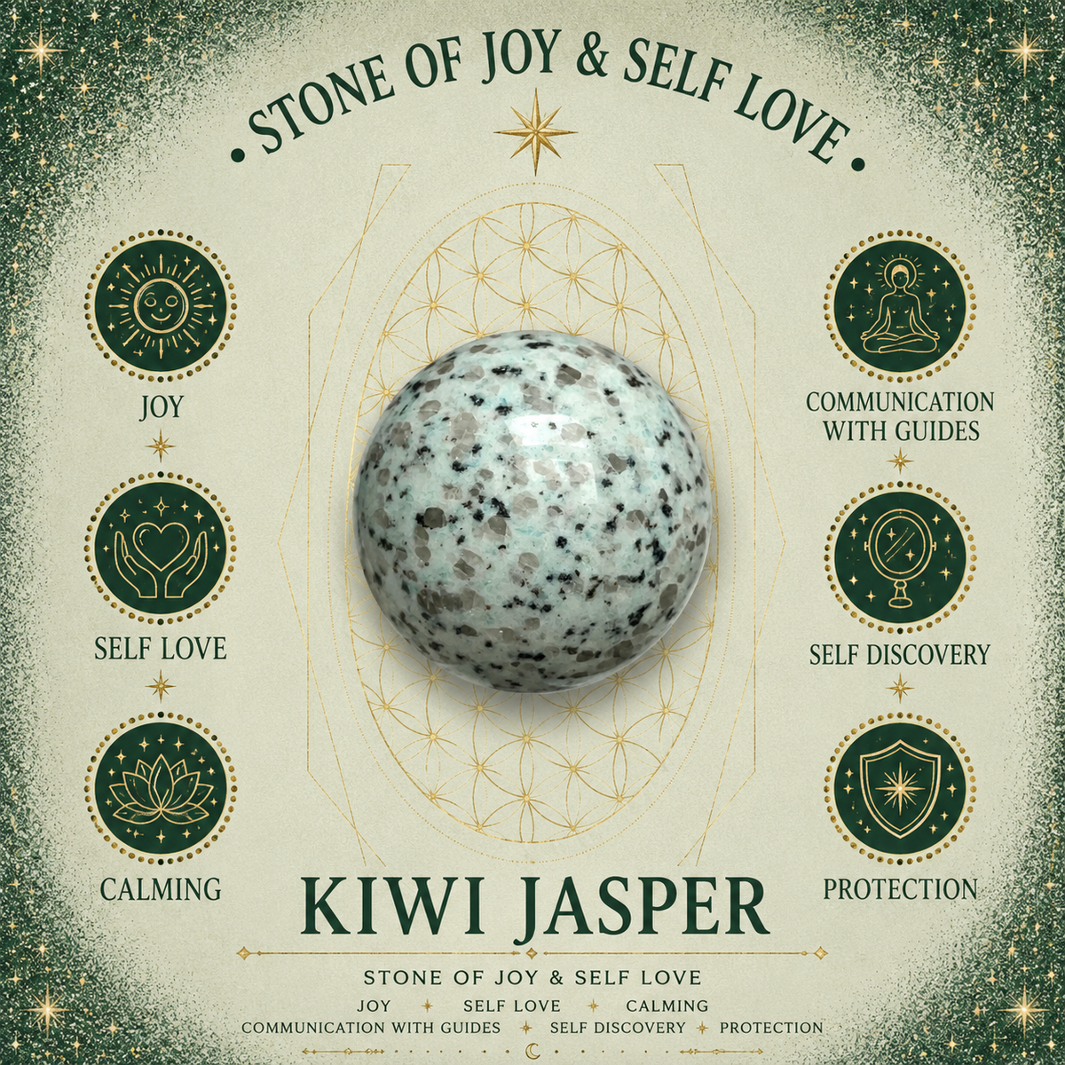 Kiwi Jasper 2cm Gemstone Heart