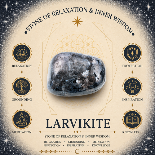2cm Gemstone Mushroom - Larvikite